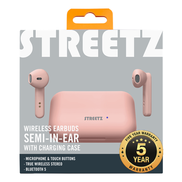 Slušalice Streetz TWS-106, bežične, bluetooth, mikrofon, in-ear, roze - Slika 3
