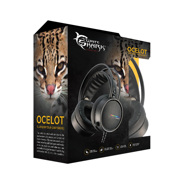Slušalice White Shark GH-2042 Ocelot, žičane, gaming, mikrofon, over-ear, LED, PC, PS4, Xbox, crne - Slika 6