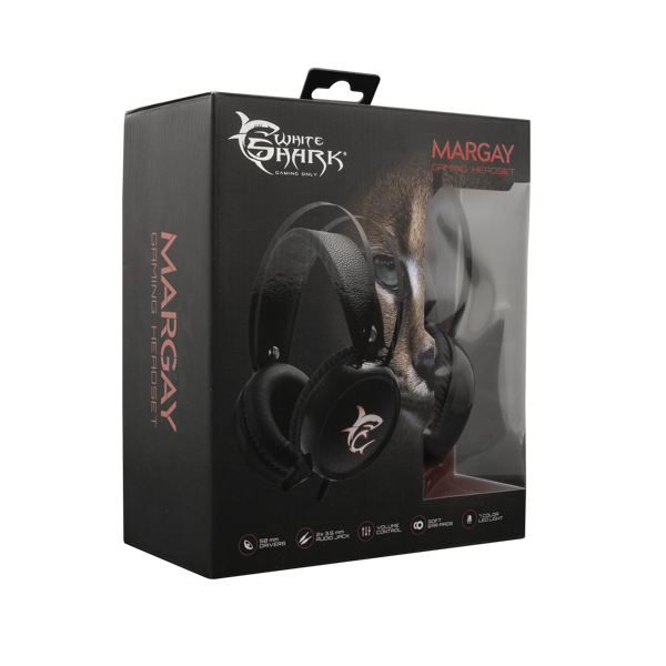 Slušalice White Shark Margay GH-1947, žičane, gaming, mikrofon, on-ear, LED, PC, crne - Slika 6
