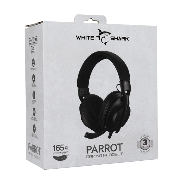Slušalice White Shark Parrot WGH-2440, žičane, gaming, mikrofon, over-ear, PC, PS4, PS5, XBOX, crne - Slika 10