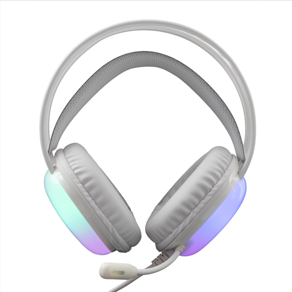 Slušalice White Shark Peacock GH-2444, žičane, gaming, mikrofon, over-ear, PC, PS4, PS5, Xbox, RGB, bijele - Slika 3