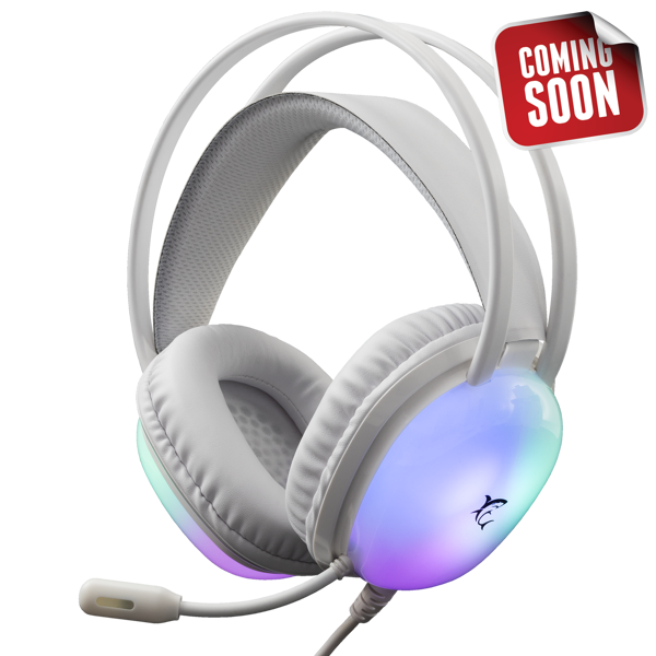 Slušalice White Shark Peacock GH-2444, žičane, gaming, mikrofon, over-ear, PC, PS4, PS5, Xbox, RGB, bijele - Slika 1