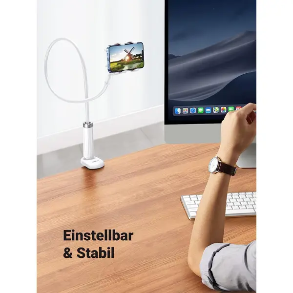 Stalak za mobitel Ugreen phone holder, stolni, 90cm, bijeli - Slika 4