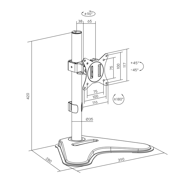 Stalak za monitor SBOX LCD-F012-2 - Slika 9