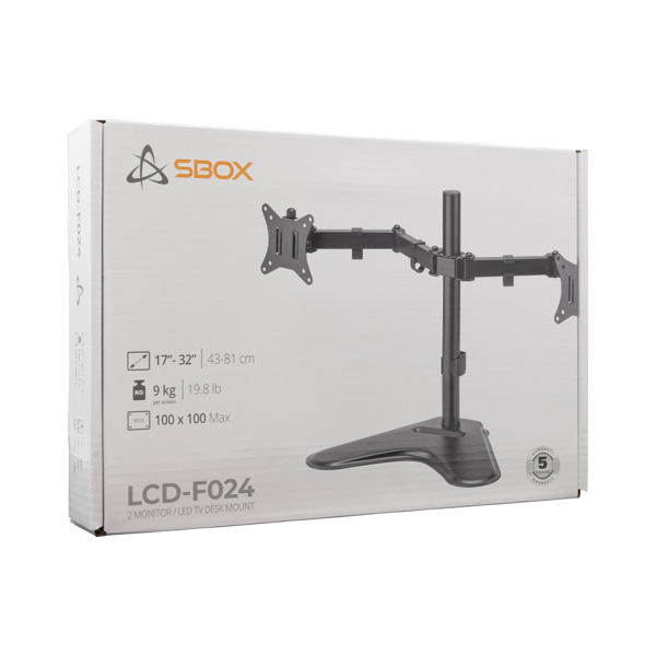 Stalak za monitor SBOX LCD-F024-2, za 2 monitora - Slika 10
