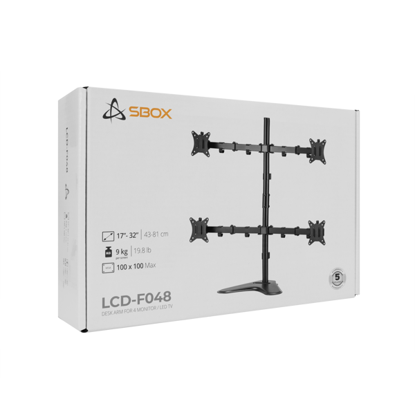 Stalak za monitor SBOX LCD-F048-2, za 4 monitora - Slika 14