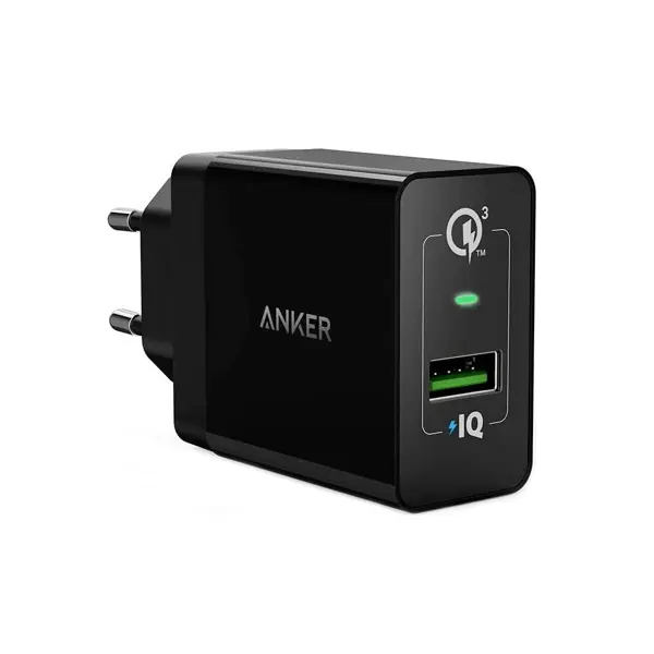 Strujni punjač Anker PowerPort+ 1, Quick Charge 3.0 18W, USB-A, crni - Slika 1