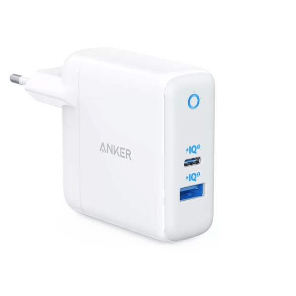 Strujni punjač Anker PowerPort PD+, 20W, USB-A, USB-C, bijeli - Slika 1