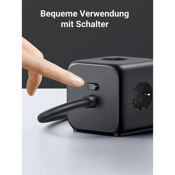 Strujni punjač Ugreen DigiNest Cube, 65W, 2xUSB-A, 2xUSB-C, 3xŠuko, sivi - Slika 6