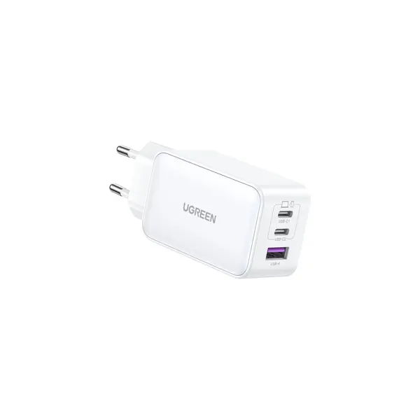 Strujni punjač Ugreen GaN PD, 65W, USB-A, 2xUSB-C, bijeli - Slika 3