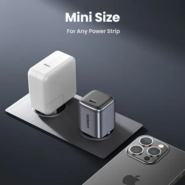 Strujni punjač Ugreen Nexode, 20W, USB-C, crni - Slika 3