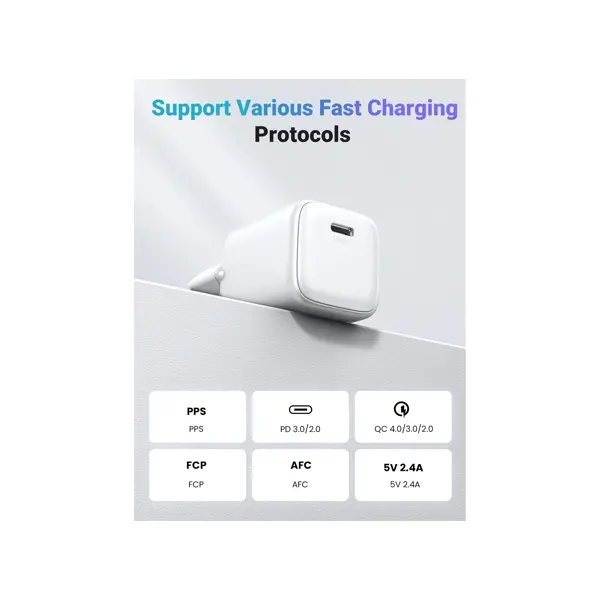 Strujni punjač Ugreen Nexode, 30W, PD 3.0, USB-C, bijeli - Slika 4