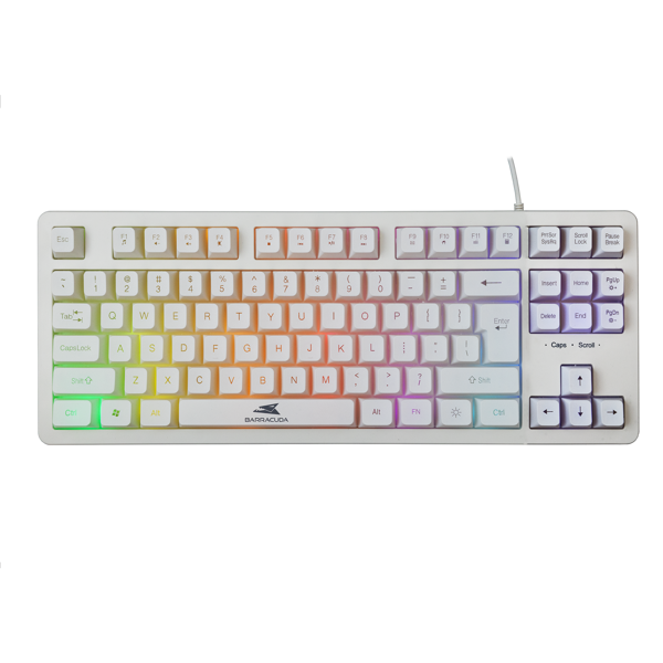 Tipkovnica Baracuda BGK-01114 Krill, žičana, gaming, membranska, LED, US Layout, TKL, bijela - Slika 1