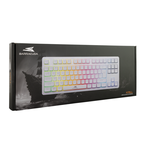 Tipkovnica Baracuda BGK-01114 Krill, žičana, gaming, membranska, LED, US Layout, TKL, bijela - Slika 7