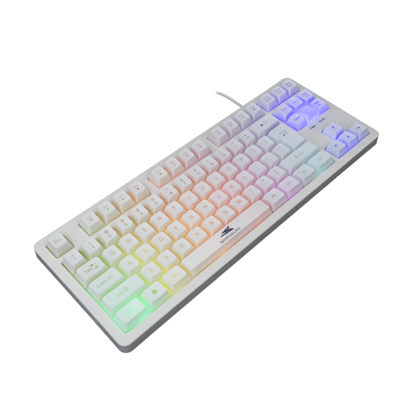 Tipkovnica Baracuda BGK-01114 Krill, žičana, gaming, membranska, LED, US Layout, TKL, bijela - Slika 2