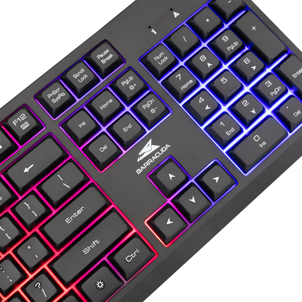 Tipkovnica Baracuda BGK-02114 Starfish, žičana, gaming, membranska, LED, US Layout, crna - Slika 6