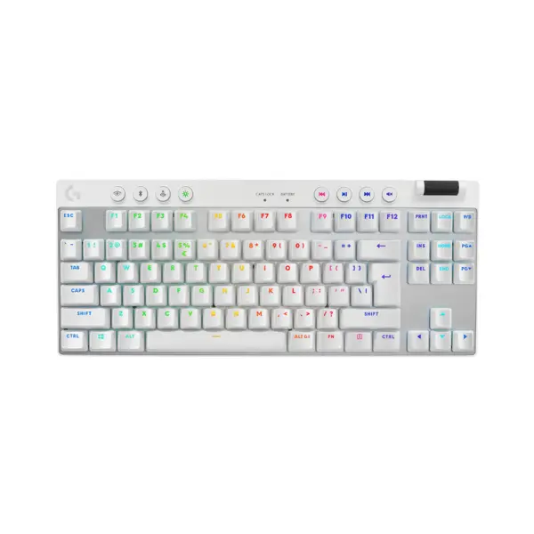 Tipkovnica Logitech G Pro X TKL Lightspeed, bežična, gaming, mehanička, tactile switches, RGB, bijela - Slika 1