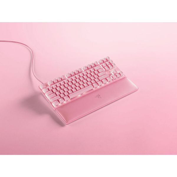 Tipkovnica Razer Huntsman V2 TKL, žičana, gaming, optomehanička, Linear Optical switches, US layout, RGB, roza, RZ03-03942000-R3M1 - Slika 4