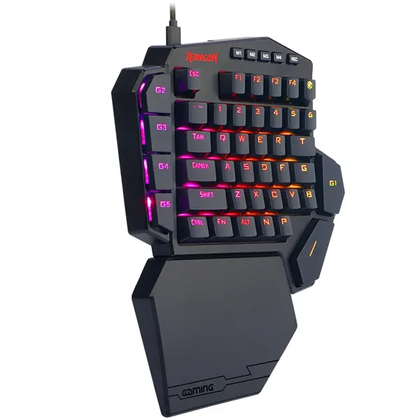 Tipkovnica Redragon Diti K585 RGB, žičana, gaming, mehanička, blue switches, RGB, crna - Slika 3