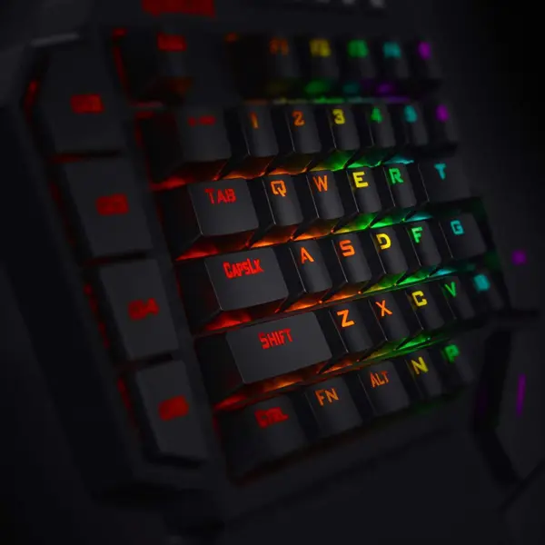 Tipkovnica Redragon Diti K585 RGB, žičana, gaming, mehanička, blue switches, RGB, crna - Slika 9