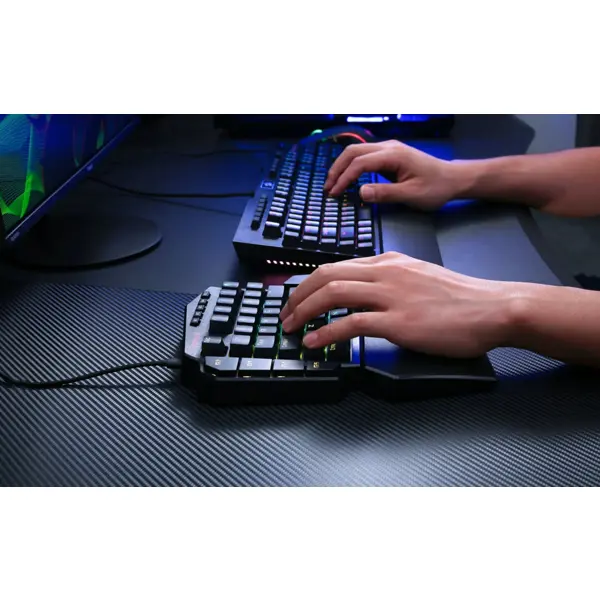 Tipkovnica Redragon Diti K585 RGB, žičana, gaming, mehanička, blue switches, RGB, crna - Slika 7