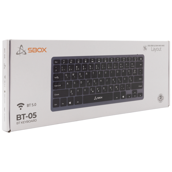 Tipkovnica SBOX BT-05, bežična, bluetooth, HR Layout, srebrna - Slika 6