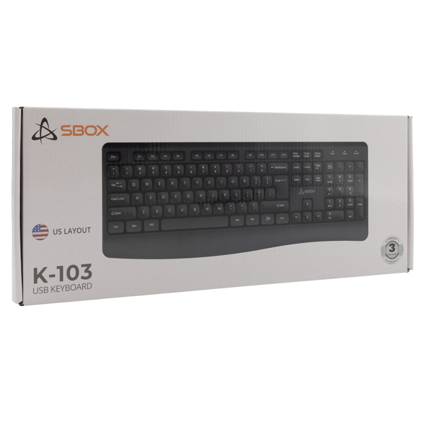 Tipkovnica SBOX K-103, žičana, US Layout, crna - Slika 6
