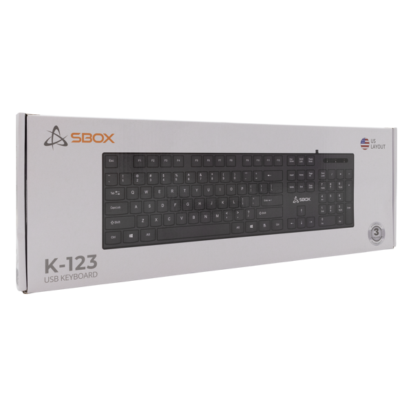 Tipkovnica SBOX K-123, žičana, US Layout, crna - Slika 6