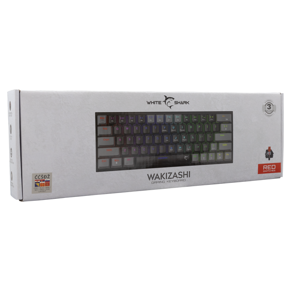 Tipkovnica White Shark GK-002112 Wakizashi, žičana, gaming, mehanička, red switches, HR layout, LED, TKL, crno-siva - Slika 9