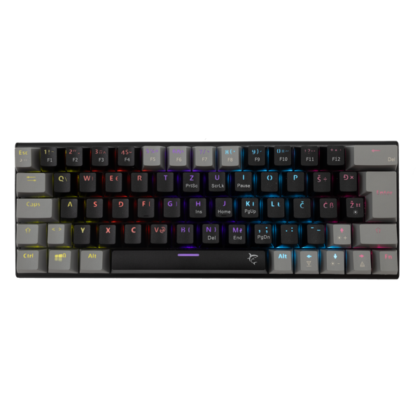 Tipkovnica White Shark GK-002112 Wakizashi, žičana, gaming, mehanička, red switches, HR layout, LED, TKL, crno-siva - Slika 1