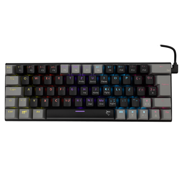 Tipkovnica White Shark GK-002122 Wakizashi, žičana, gaming, mehanička, blue switches, HR layout, LED, TKL, crno-siva - Slika 1