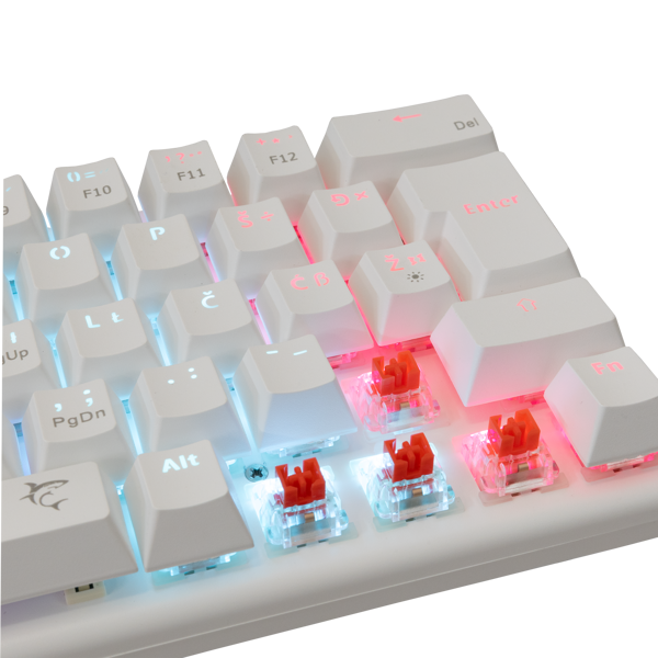 Tipkovnica White Shark GK-002212 Wakizashi, žičana, gaming, mehanička, red switches, HR layout, LED, TKL, bijela - Slika 8