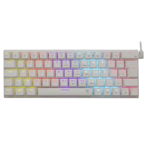 Tipkovnica White Shark GK-002222 Wakizashi, žičana, gaming, mehanička, blue switches, HR layout, LED, TKL, bijela - Slika 1