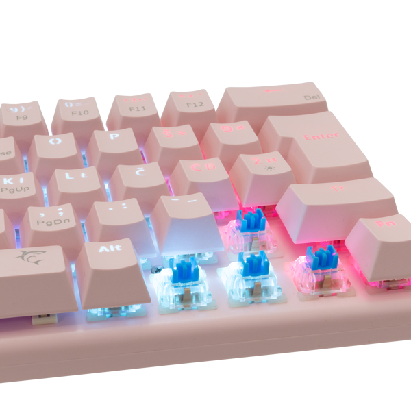 Tipkovnica White Shark GK-002422 Wakizashi, žičana, gaming, mehanička, blue switches, HR layout, LED, TKL, roza - Slika 4