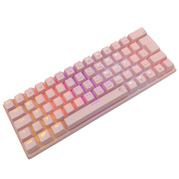 Tipkovnica White Shark GK-002422 Wakizashi, žičana, gaming, mehanička, blue switches, HR layout, LED, TKL, roza - Slika 2