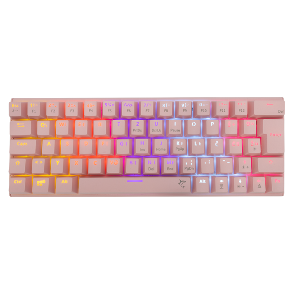 Tipkovnica White Shark GK-002422 Wakizashi, žičana, gaming, mehanička, blue switches, HR layout, LED, TKL, roza - Slika 1
