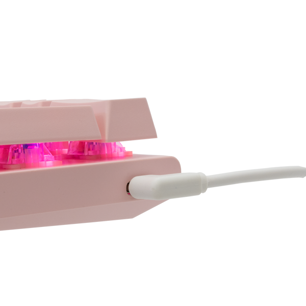 Tipkovnica White Shark GK-002422 Wakizashi, žičana, gaming, mehanička, blue switches, HR layout, LED, TKL, roza - Slika 7