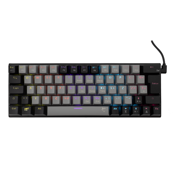 Tipkovnica White Shark GK-002722 Wakizashi, žičana, gaming, mehanička, blue switches, HR layout, LED, TKL, sivo-crna - Slika 1