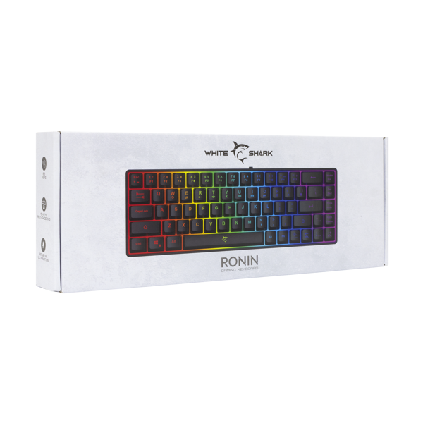 Tipkovnica White Shark GK-2201 Ronin, žičana, gaming, membranska, US Layout, LED, TKL, crna - Slika 5