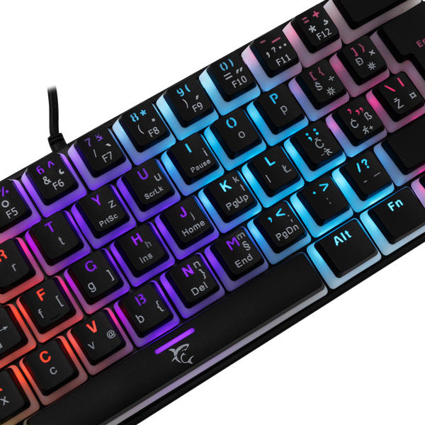 Tipkovnica White Shark GK-2202 Ashiko, žičana, gaming, mehanička, red switches, HR layout, LED, TKL, crna - Slika 3
