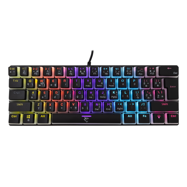 Tipkovnica White Shark GK-2202 Ashiko, žičana, gaming, mehanička, red switches, HR layout, LED, TKL, crna - Slika 1