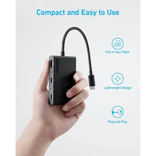 USB Hub Anker 332 5-u-1, USB-C, PD 85W - Slika 3