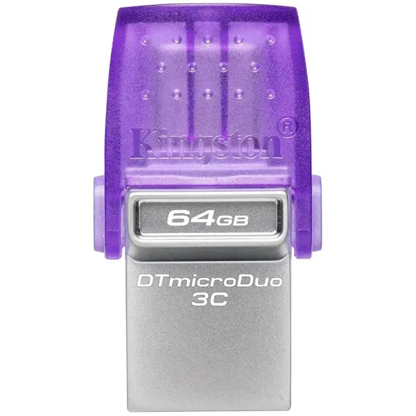 USB Stick Kingston DataTraveler MicroDuo 3C, USB 3.2, 64GB, dual USB-A/USB-C, ljubičasti - Slika 1