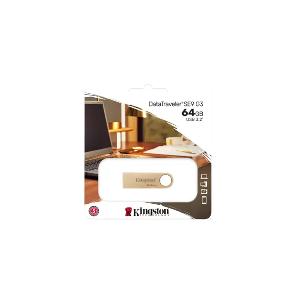 USB stick Kingston DataTraveler SE9 G3, USB 3.2 Gen 1, 64GB, zlatni - Slika 3