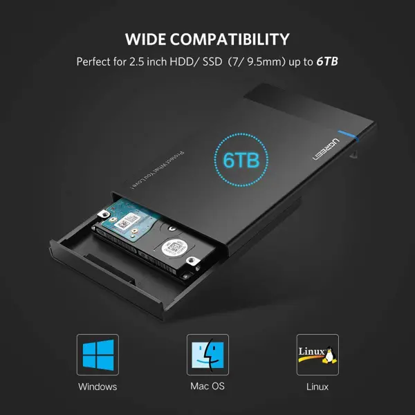 Vanjsko kućište Ugreen, 2.5" SATA HDD/SSD, USB 3.1, crno - Slika 3