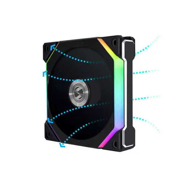 Ventilator za kućište Lian Li Uni Fan SL120 V2 Reverse Blade ARGB, PWM, 120mm, crni - Slika 4