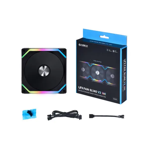Ventilator za kućište Lian Li Uni Fan SL140 V2 RGB, PWM, 140mm, crni - Slika 2