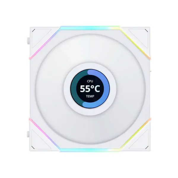Ventilator za kućište Lian li Uni Fan TL LCD ARGB, PWM, 120mm, bijeli - Slika 1