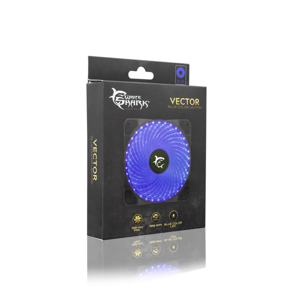 Ventilator za kućište White Shark 12025-3-L Vector, 120mm, plavo LED, crni - Slika 3