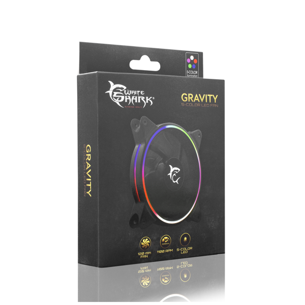 Ventilator za kućište White Shark 1250-02B-F Gravity, 120mm, RGB, crni - Slika 3